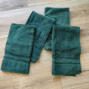 Ralph Lauren Home Vintage Green Hand Towels Egyptian Cotton Set Of Four NWOT
